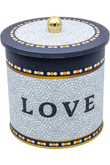 Mosaic Desenli Erzak Saklama Kabı - Metal Saklama Kabı 17,5 Cm X 18 Cm Er147-1e