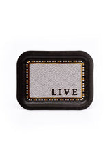 Mosaic Desenli Metal Tepsi - Çay Kahve Tepsisi - Sunum Tepsisi 23 Cm X 31 Cm Ee161-9d