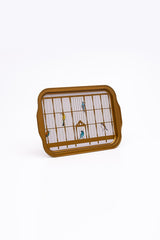 Bird Cage Desenli Metal Tepsi - Çay Kahve Tepsisi - Sunum Tepsisi 21 Cm X 31 Cm Ee162-t7