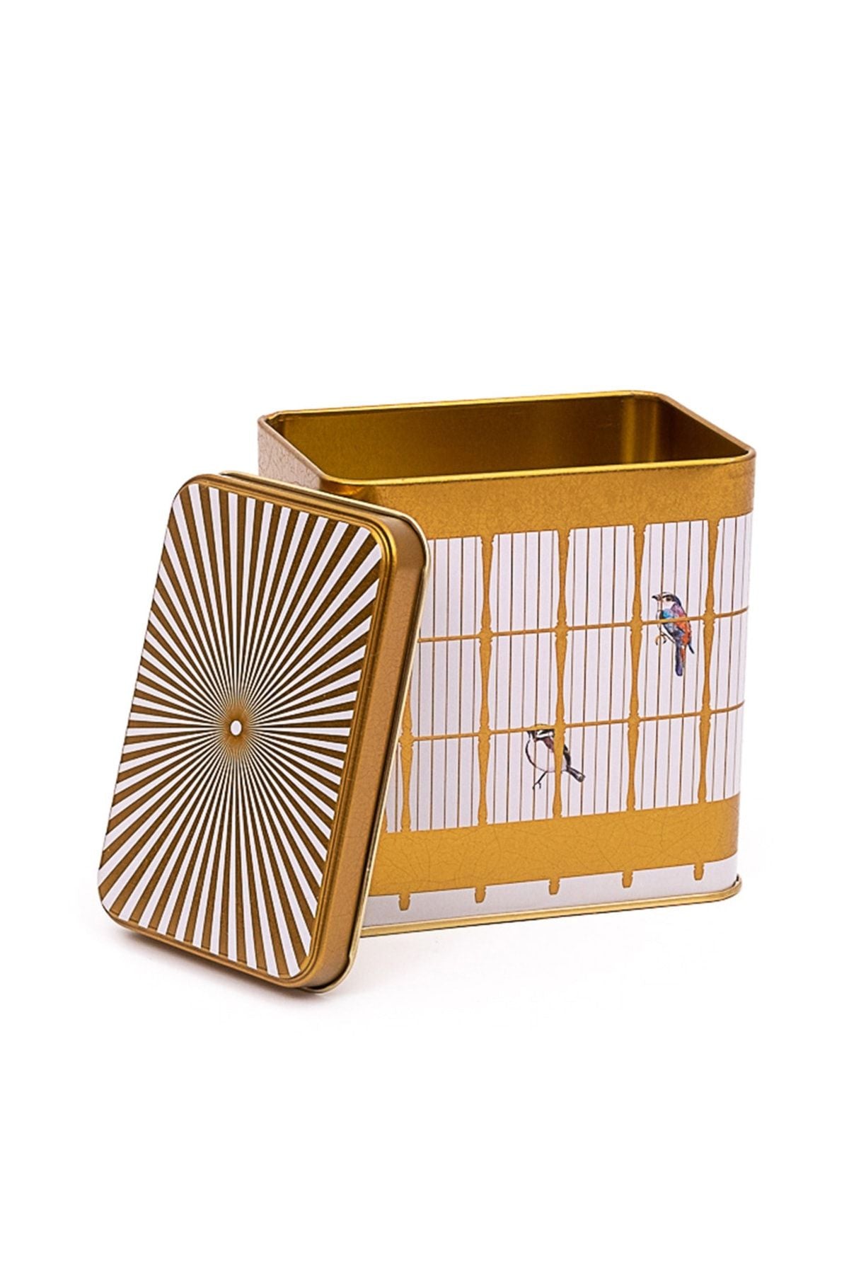 Er205-t7 Bird Cage Desenli Kare Metal Saklama Kabı 8 X 12 Cm