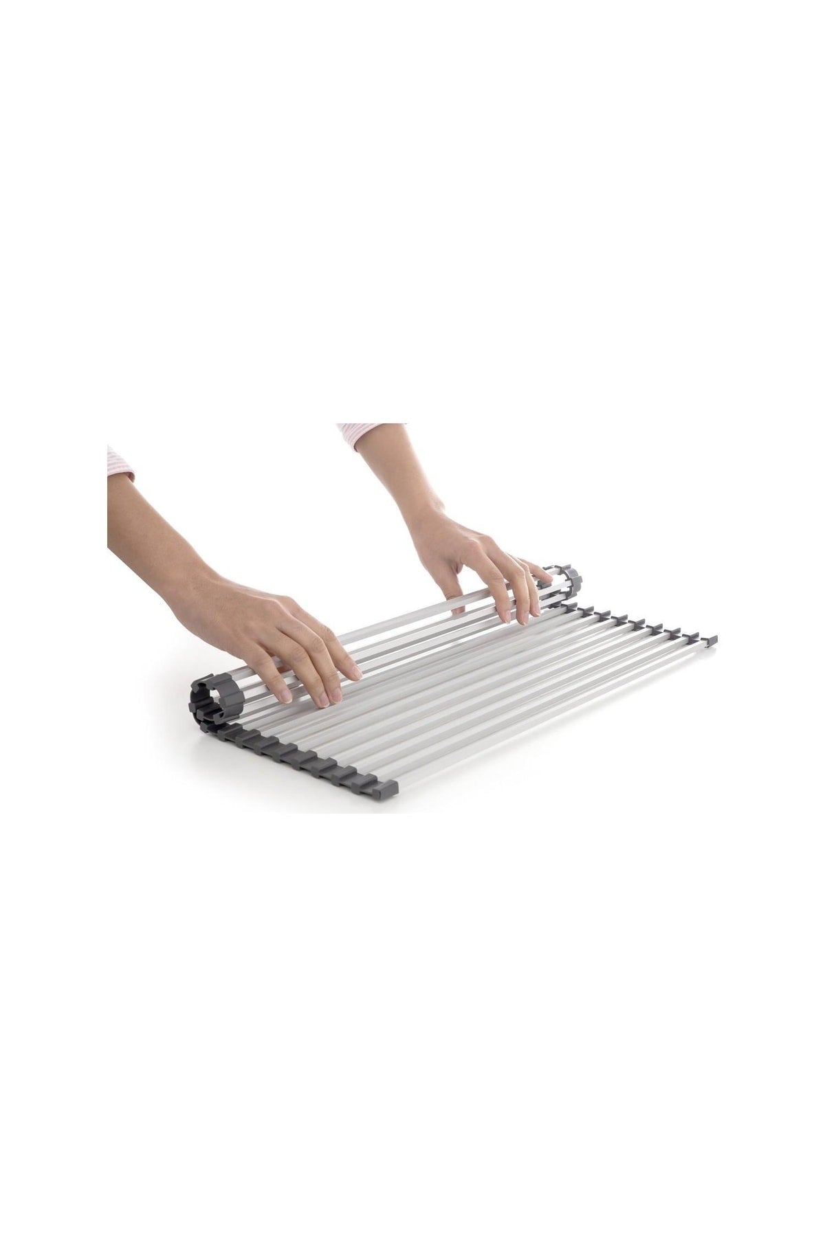 Primanova Lavabo Üstü Katlanabilen Mutfak Rafı - Gri