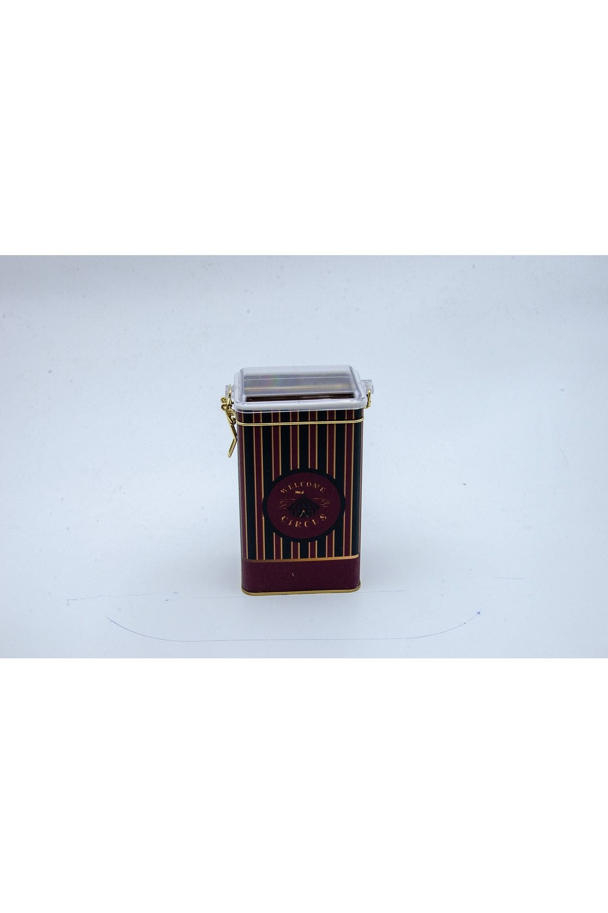 Er048-9e Circus Black Desenli Dikdörtgen Metal Saklama Kabı 8x10 Cm