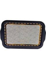 Mosaic Desenli Metal Tepsi - Çay Kahve Tepsisi - Sunum Tepsisi 21 Cm X 31 Cm Ee162-u1