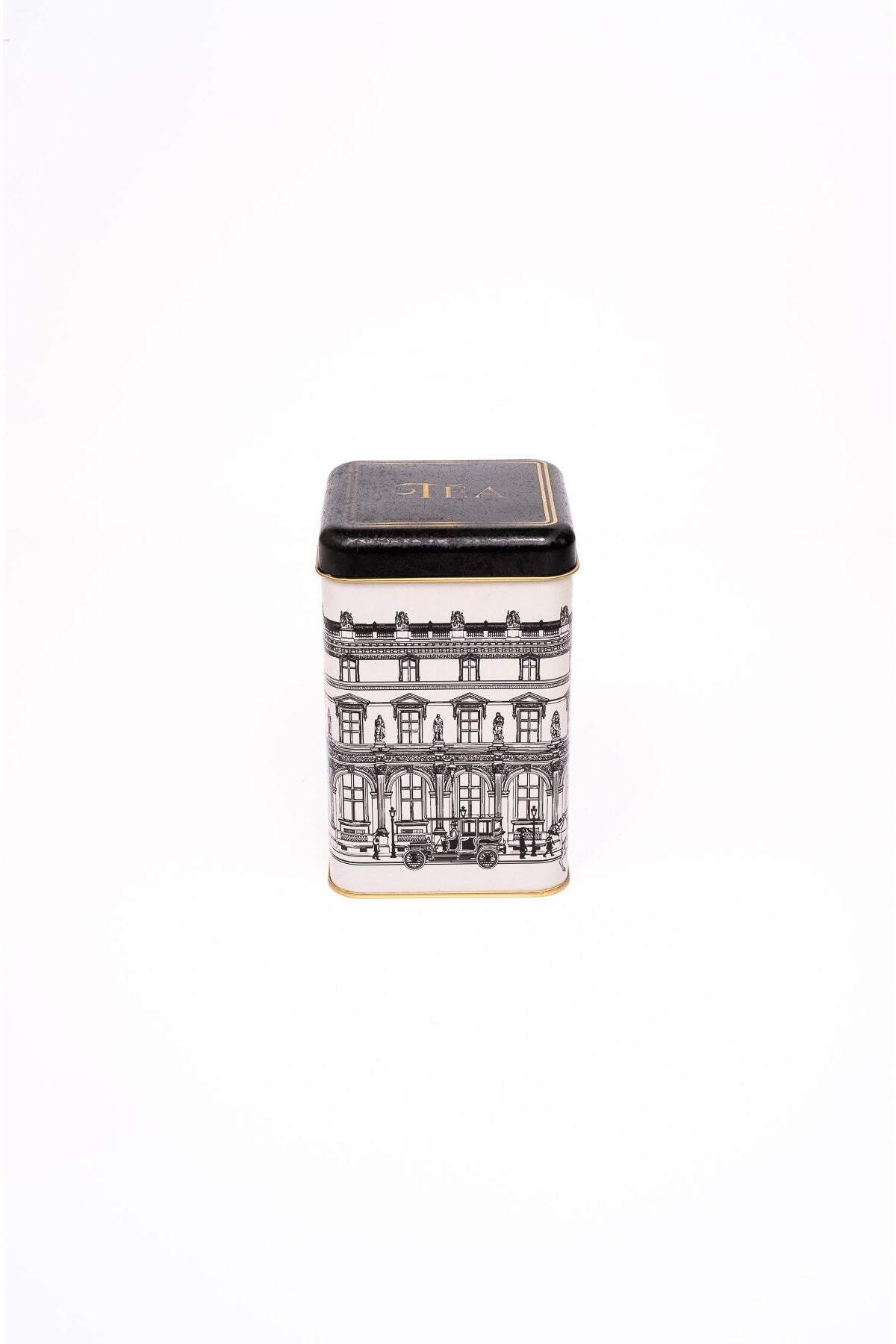 Evle Er022-7a Elegance Coffee Desenli Kare Metal Saklama Kabı 11x11 Cm