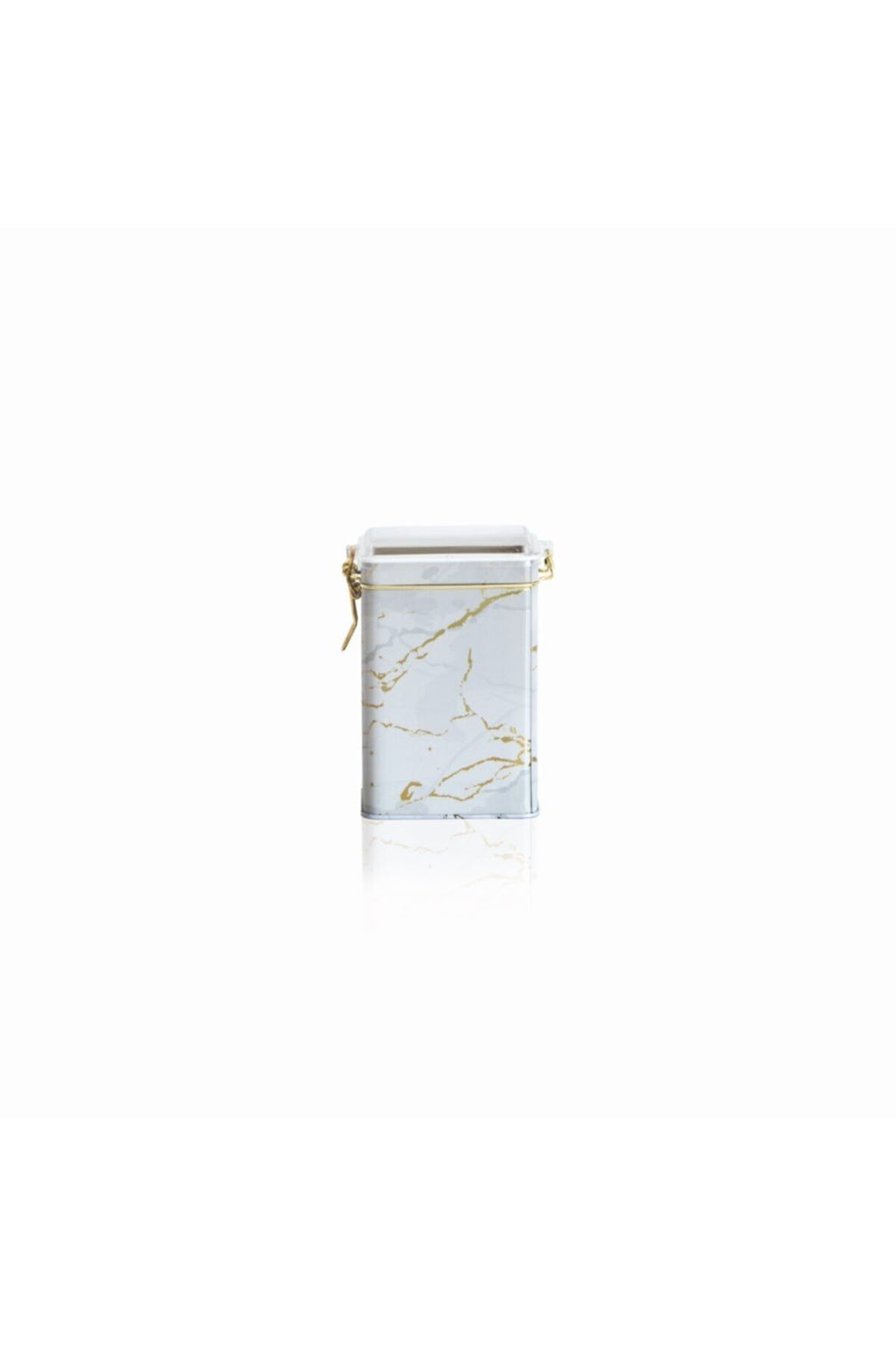Ef043-51 Marble White Desenli Dikdörtgen Metal Saklama Kabı 8x10 Cm