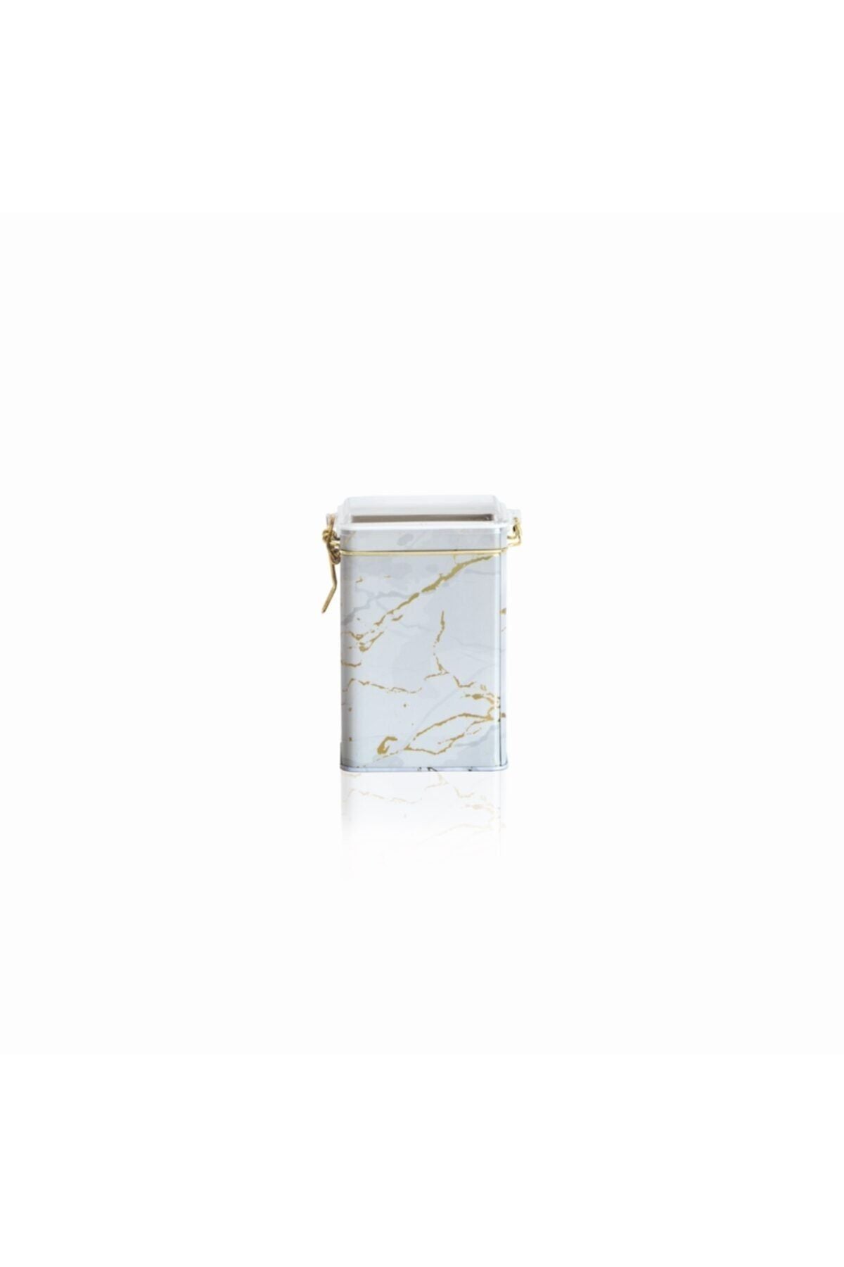 Ef043-51 Marble White Desenli Dikdörtgen Metal Saklama Kabı 8x10 Cm