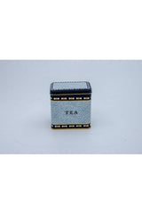 Er205-5d Mosaic Tea Desenli Kare Metal Saklama Kabı 8 X 12 Cm