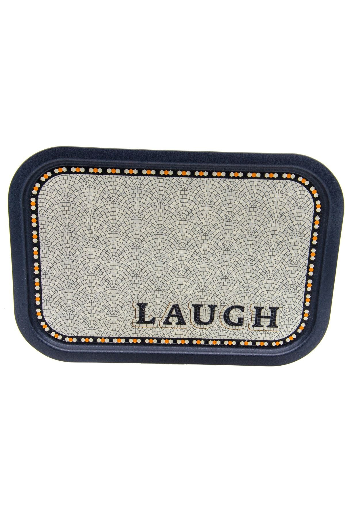 Mosaic Desenli Metal Tepsi - Çay Kahve Tepsisi - Sunum Tepsisi 28 Cm X 40 Cm Ee164-9b