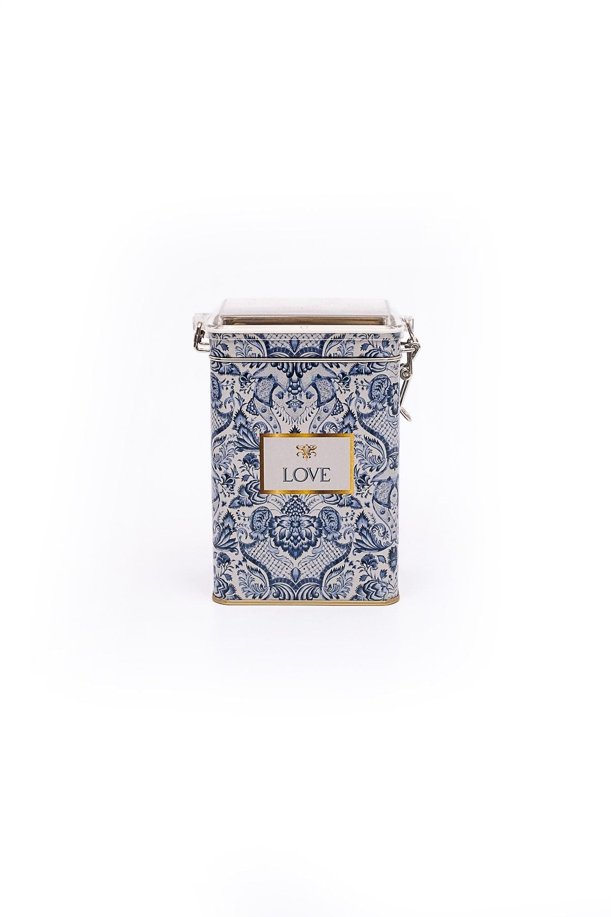 Er043-2b Azulejos Love Desenli Dikdörtgen Metal Saklama Kabı 8x10 Cm