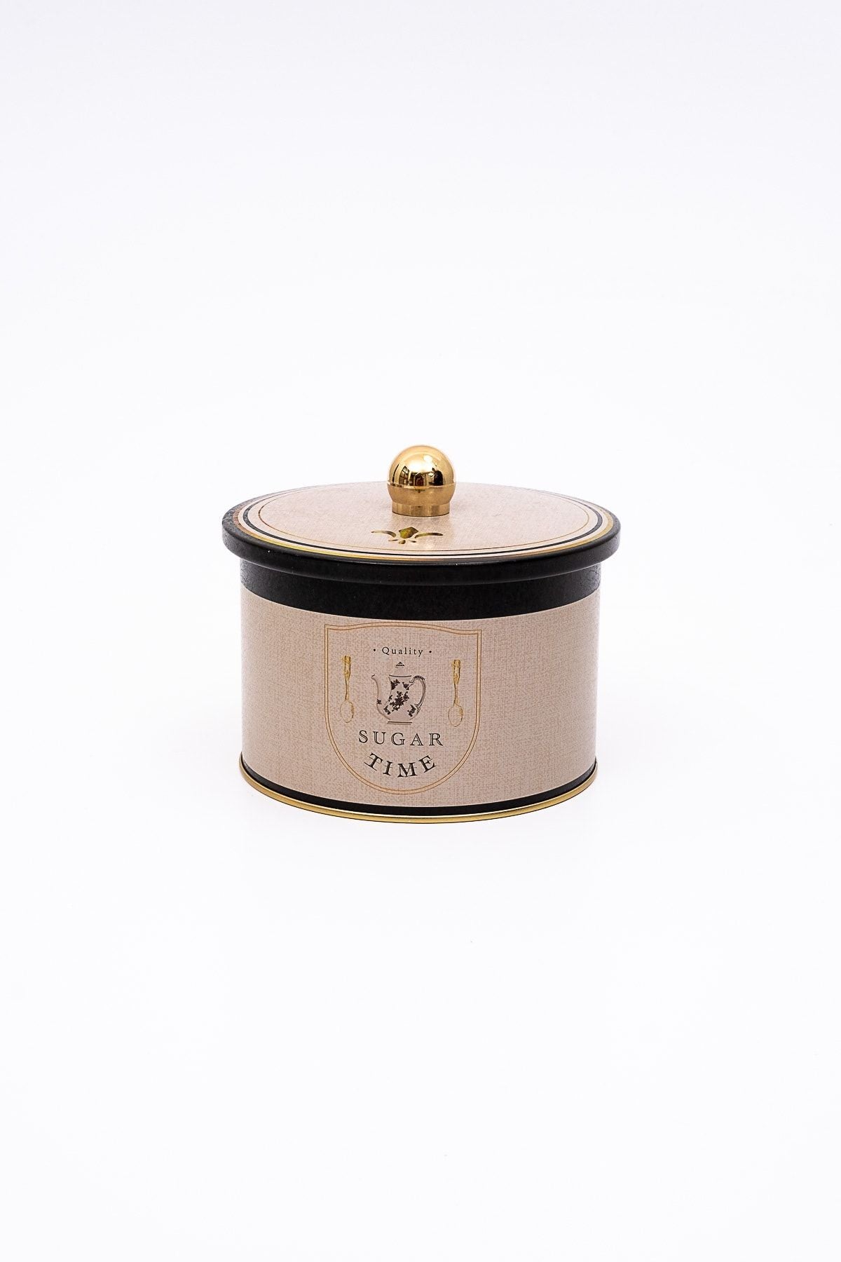 Metal Çok Amaçlı Dokulu Saklama Kabı, Dekoratif Saklama Kutusu 14 Cm, Azura Er141-6f