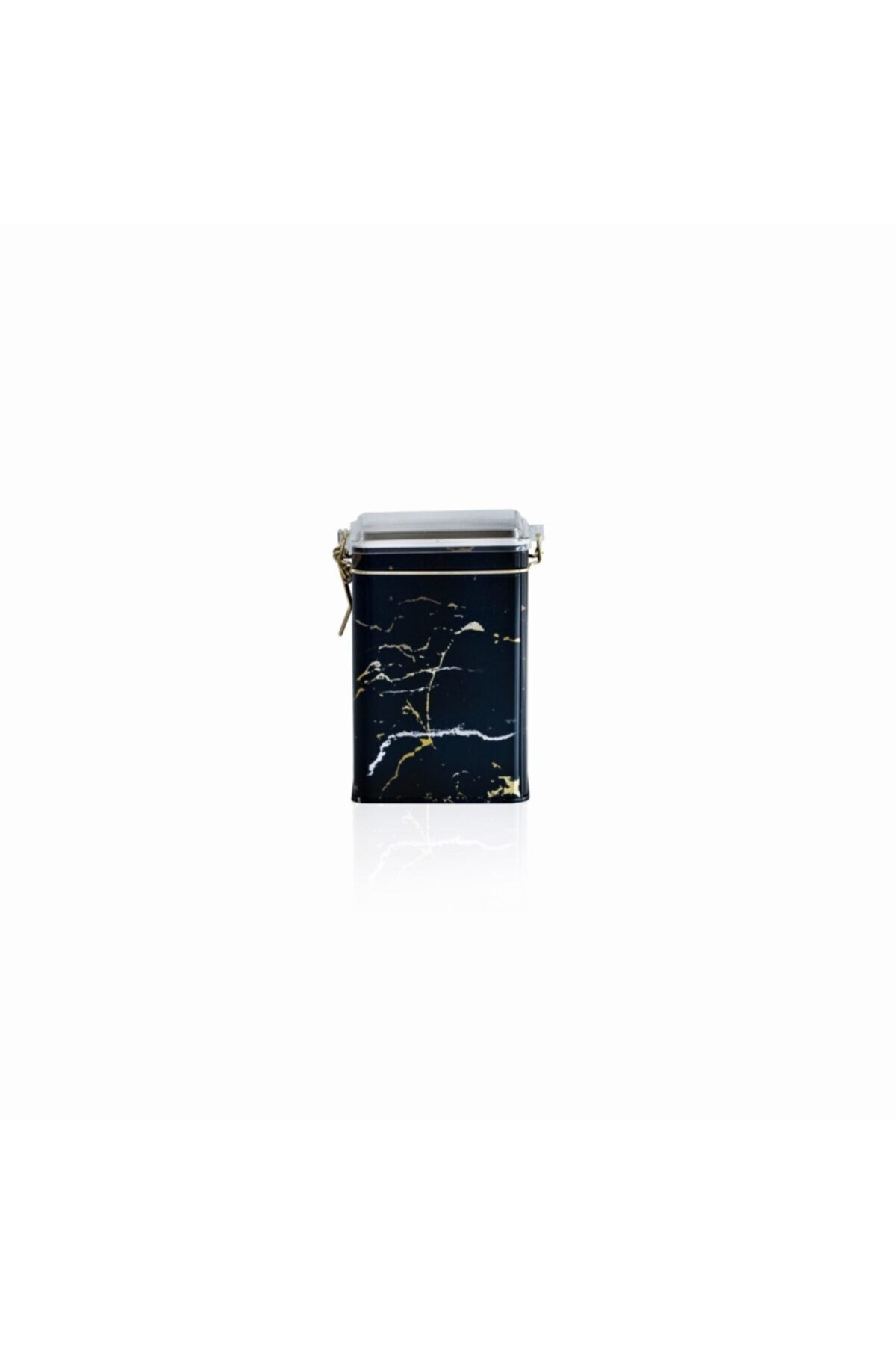 Evle Dikdörtgen Kutu, 75x100x150 mm, Şeffaf Kilitli Kapak, 1 lt, Marble Black