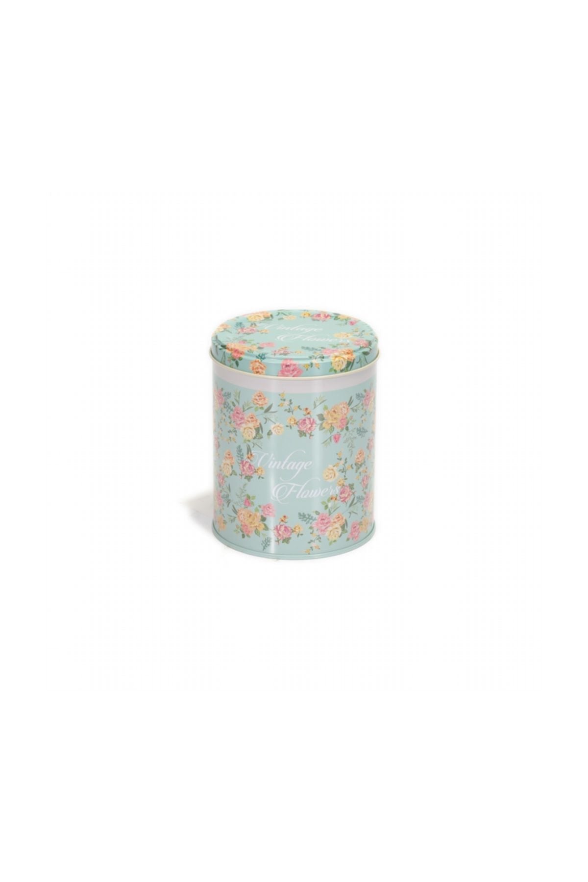 Evle Yuvarlak Kutu, Ø105x130 mm, 1 lt, SN_Vintage Flowers
