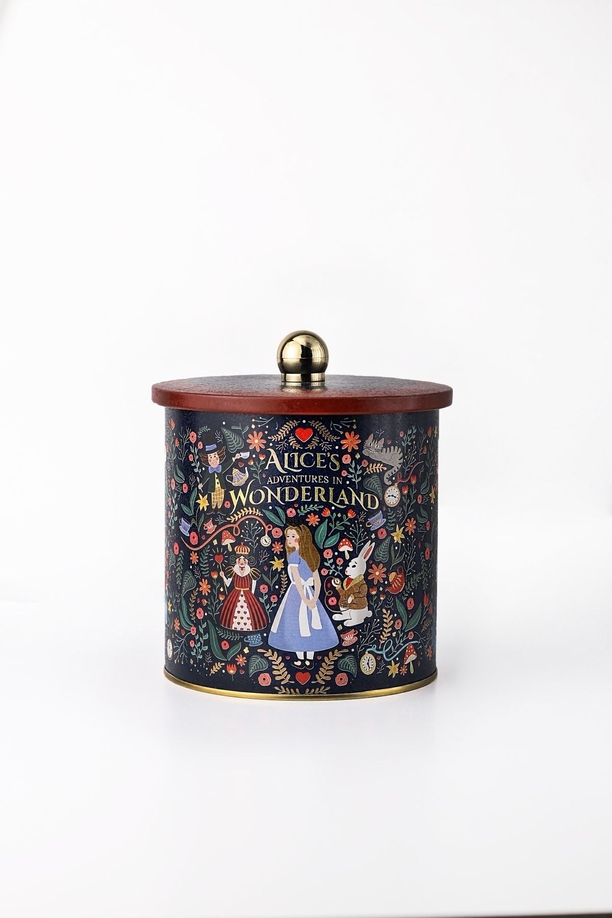 Tales Desenli Yuvarlak Metal Saklama Kabı, Erzak Saklama Kabı 14 Cm X 15 Cm Er143-9a