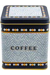 Er024-7d Mosaic Coffee Desenli Kare Metal Saklama Kabı 12x12 Cm