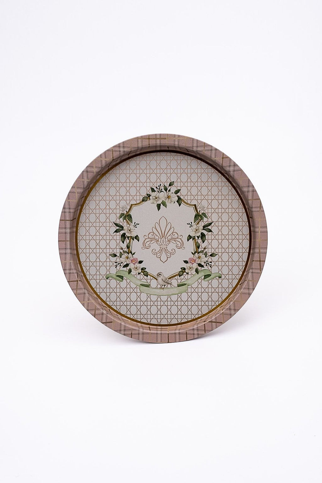 Ee197-u7 Rosy Desenli Yuvarlak Tepsi 32 Cm