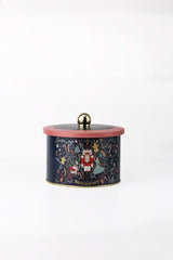 Metal Çok Amaçlı Dokulu Saklama Kabı, Dekoratif Saklama Kutusu 14 Cm, Tales Nutcracker Er141-v1