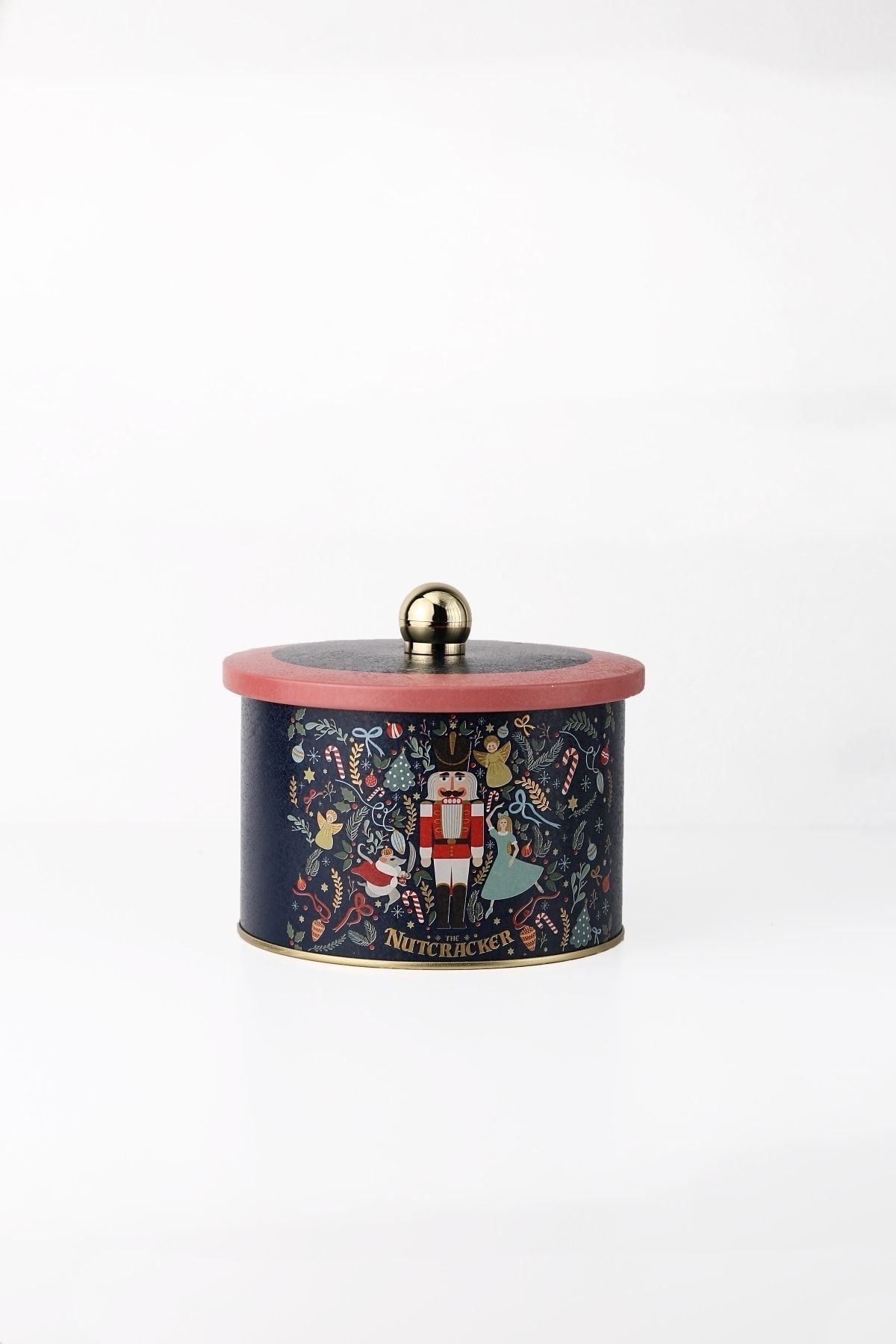 Metal Çok Amaçlı Dokulu Saklama Kabı, Dekoratif Saklama Kutusu 14 Cm, Tales Nutcracker Er141-v1