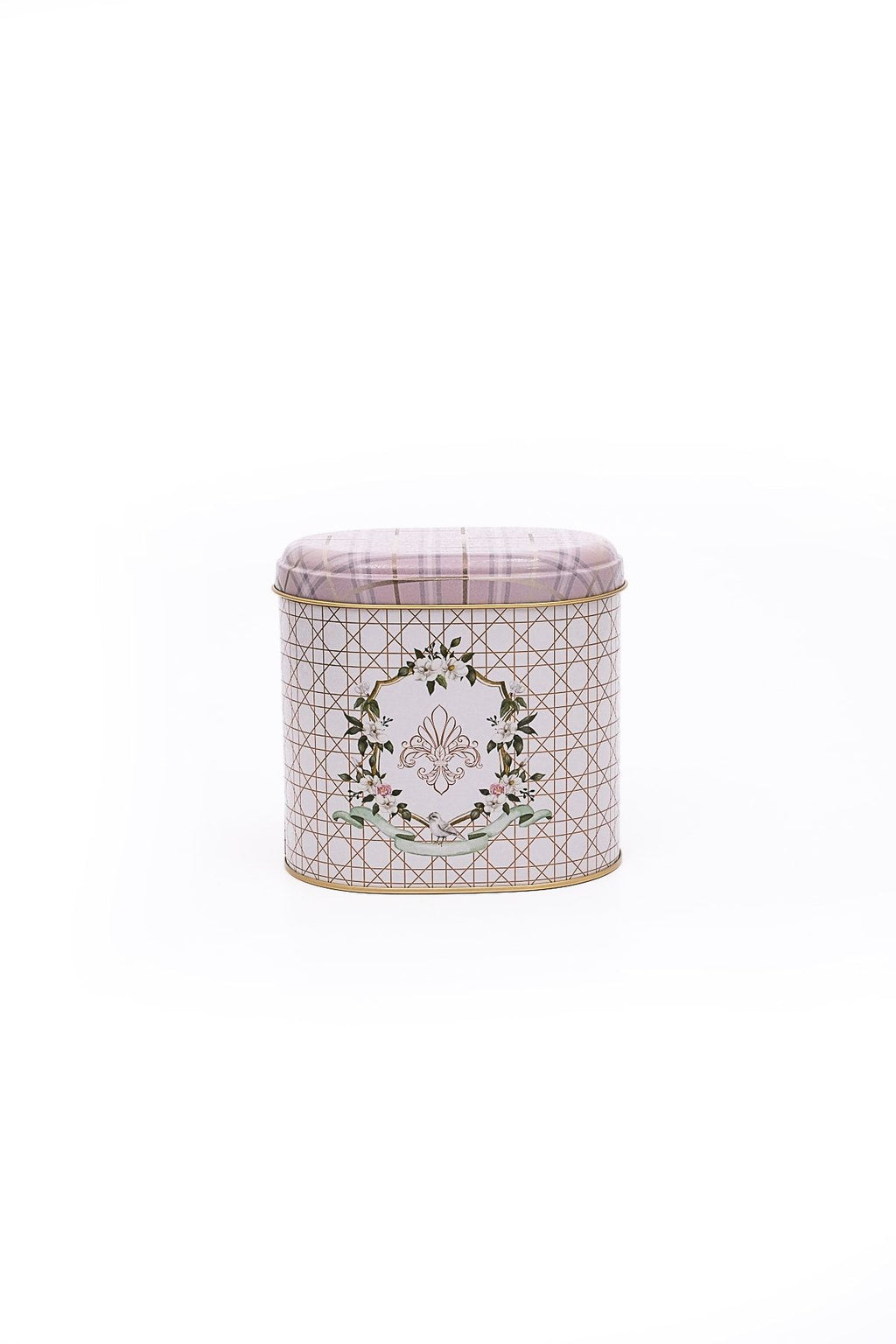 Er004-u7 Rosy Desenli Oval Metal Saklama Kabı 11x15 Cm
