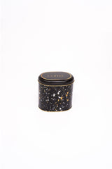 Er004-1h Terrazzo Black Desenli Oval Metal Saklama Kabı 11x15 Cm