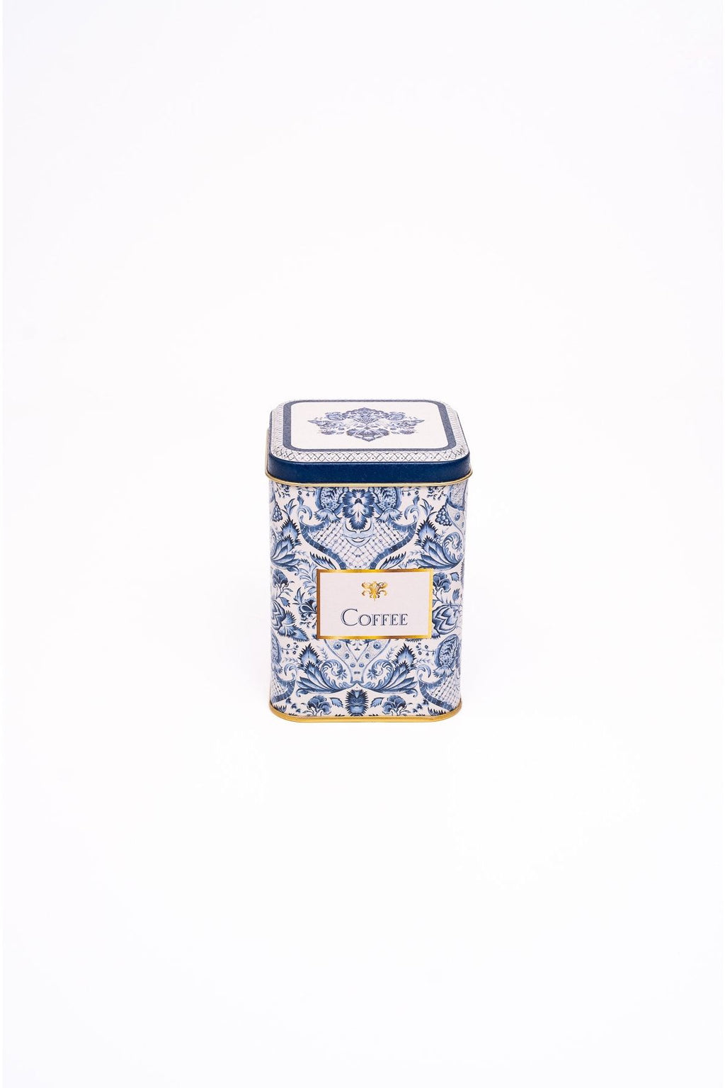 Er018-y1 Azulejos Coffee Desenli Kare Metal Saklama Kabı 9x9 Cm