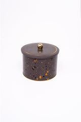 Terrazo Desenli Yuvarlak Metal Saklama Kabı 14 Cm, Erzak Kabı - Organizer 17,5 Cm X 13 Cm Er145-8g