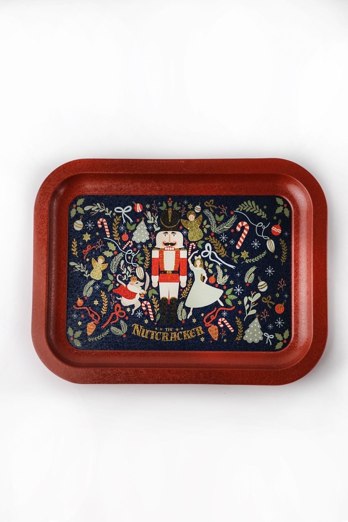 Tales Nutcracker Desenli Metal Tepsi - Çay Kahve Tepsisi - Sunum Tepsisi 23 Cm X 31 Cm Ee161-v1