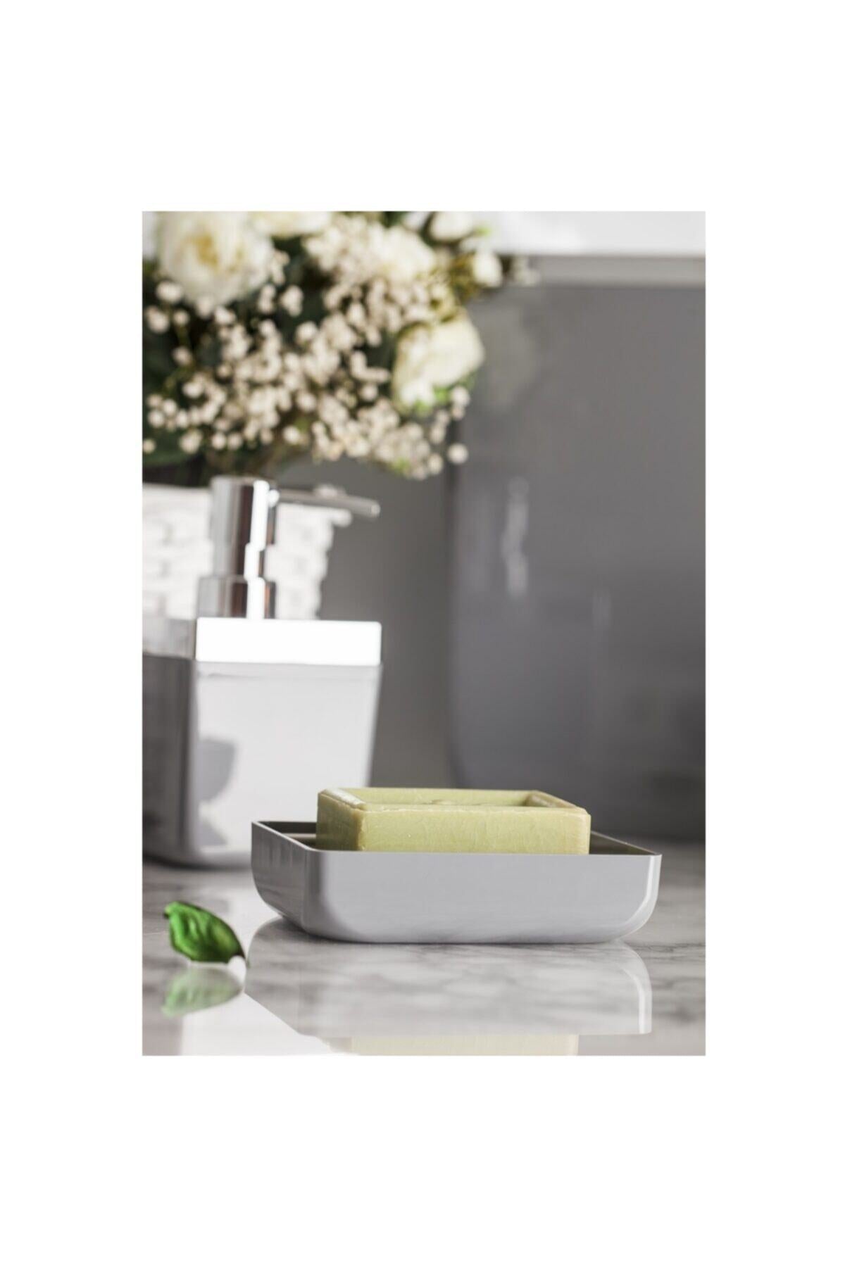 Plastik Primanova Toskana 5 Parça Banyo Seti Şeffaf Gri 5 Parça Gri