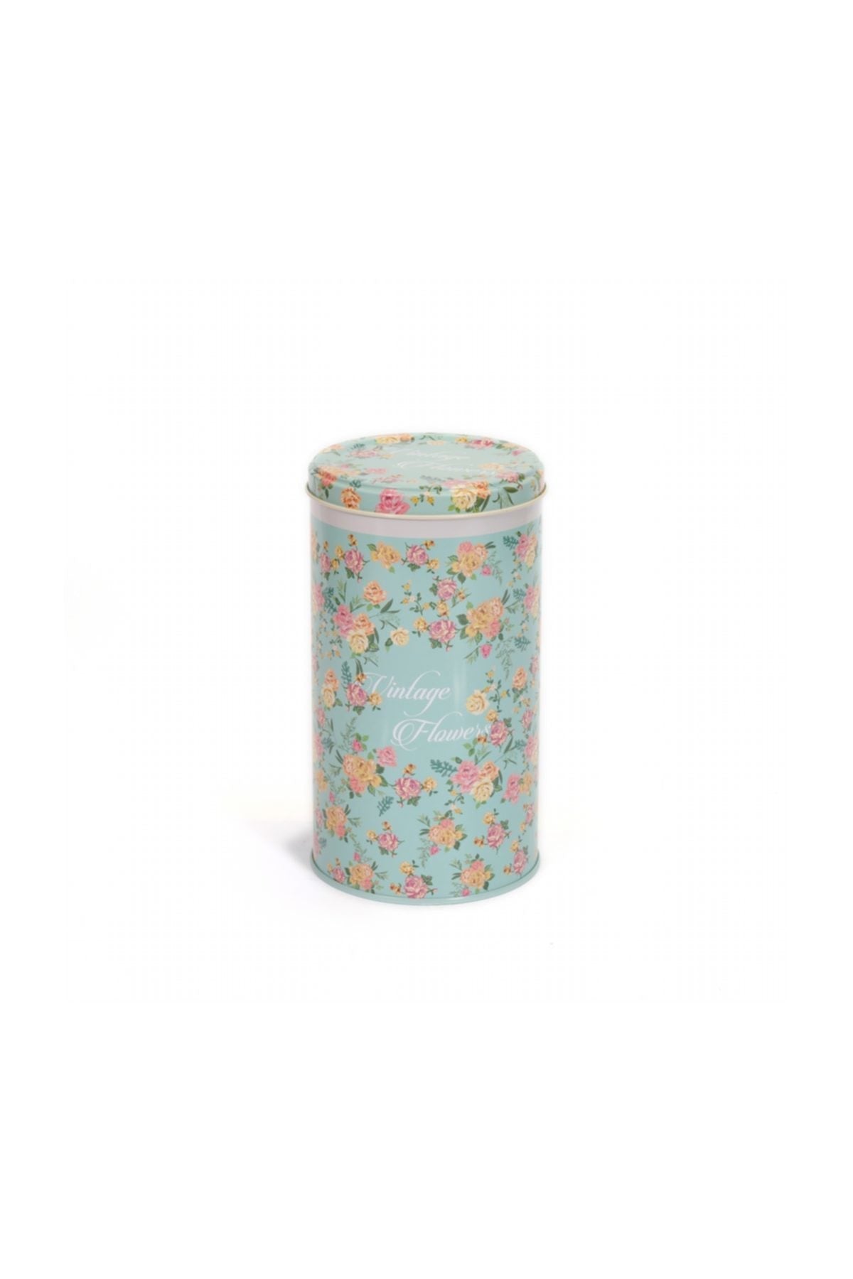 Evle Yuvarlak Kutu, Ø105x190 mm, 1,5 lt, SN_Vintage Flowers