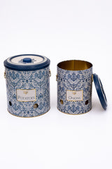 Metal Patates Soğan Kovası - Sebzelik - Patates Soğanlık Sepeti 2li Set, Azulejos Erb23t6