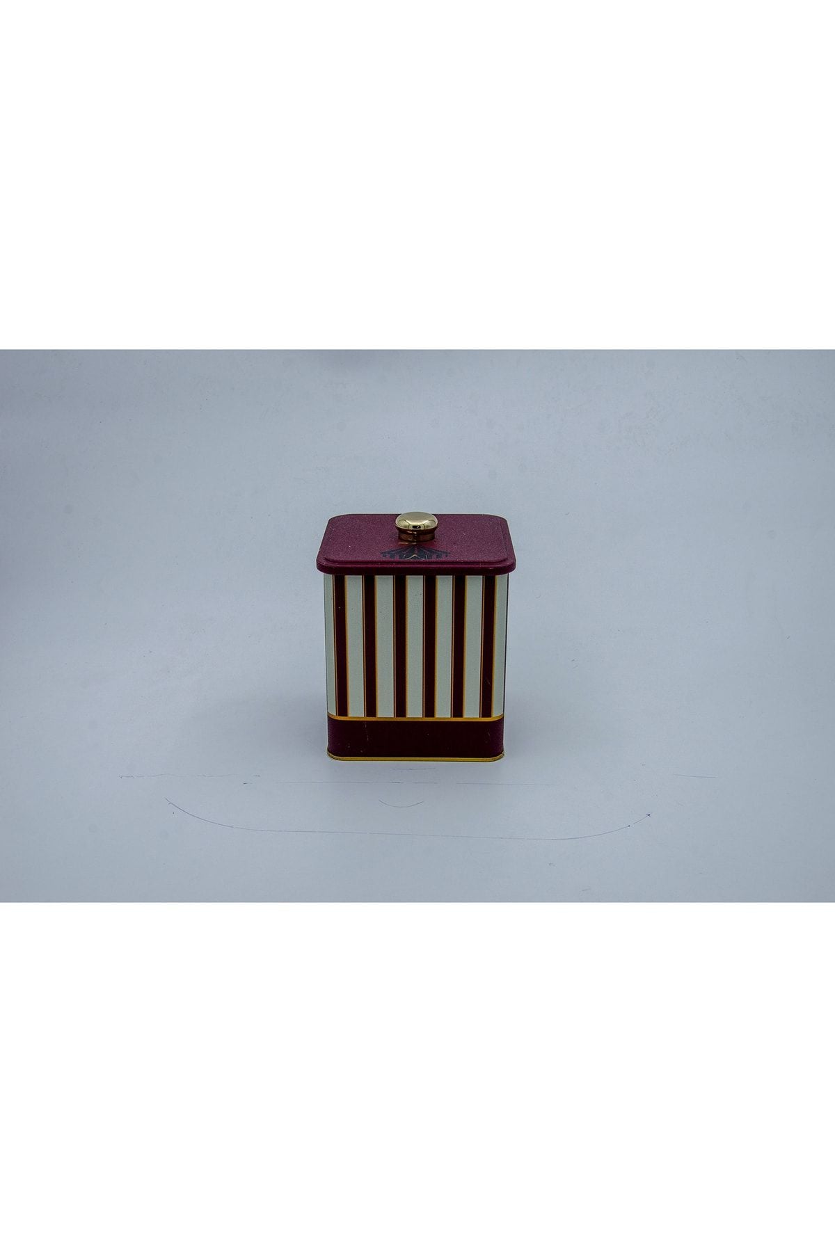 Er023-1f Circus Cream Desenli Kare Metal Saklama Kabı 12x12 Cm