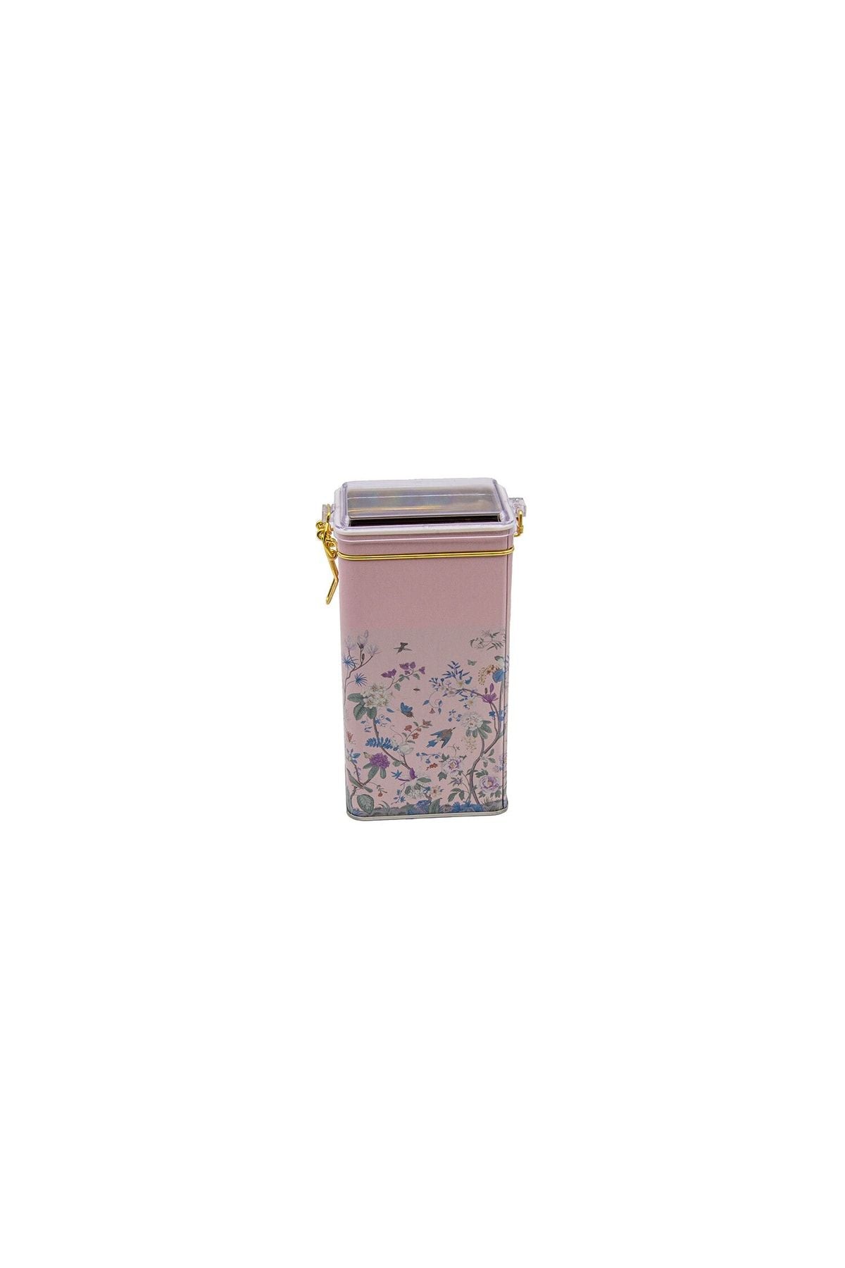 Er053-1g Botanica Pink Desenli Dikdörtgen Metal Saklama Kabı 8x10 Cm