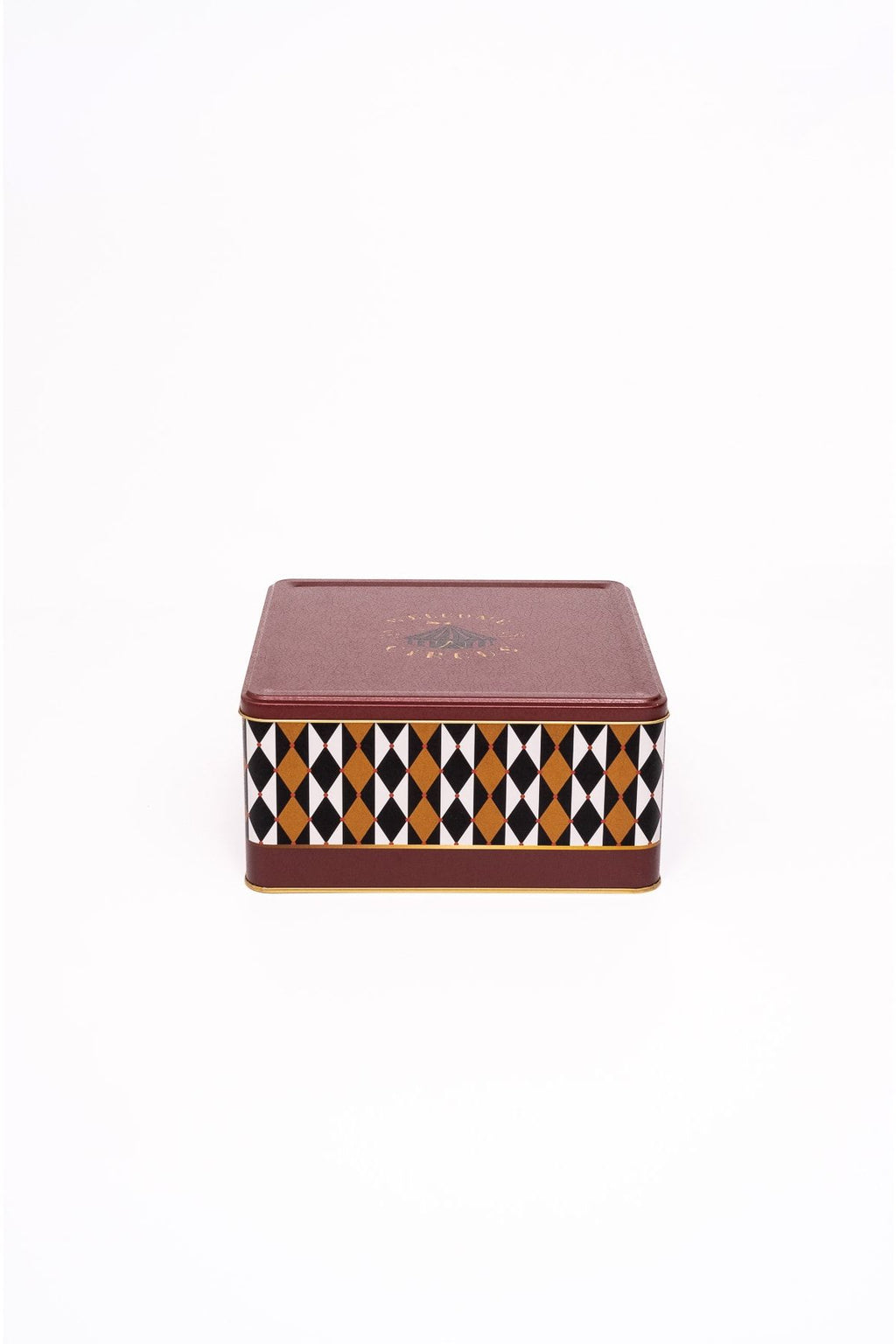 Er029-t8 Circus Desenli Kare Metal Saklama Kabı 24x24 Cm