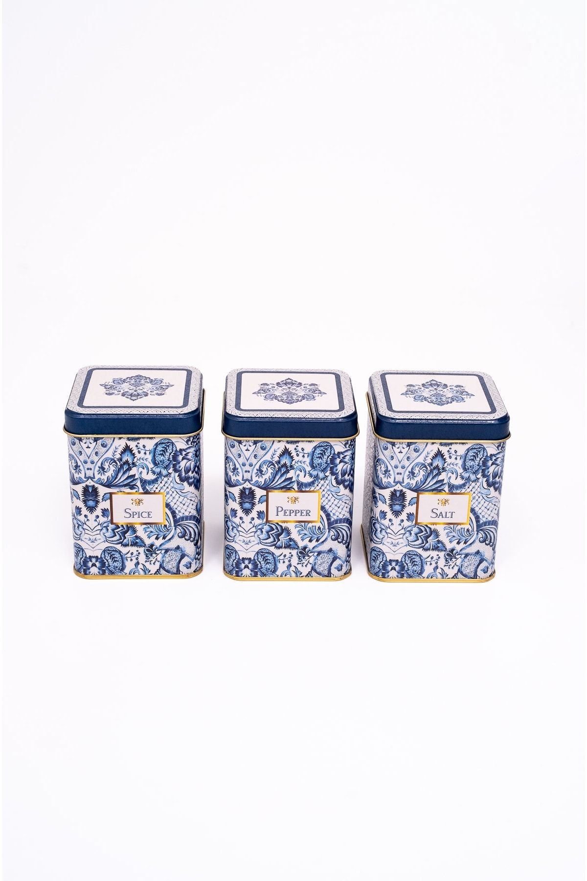 Erb24t6 Kare Metal Saklama Kabı 75x75 3 Lü Set, Azulejos