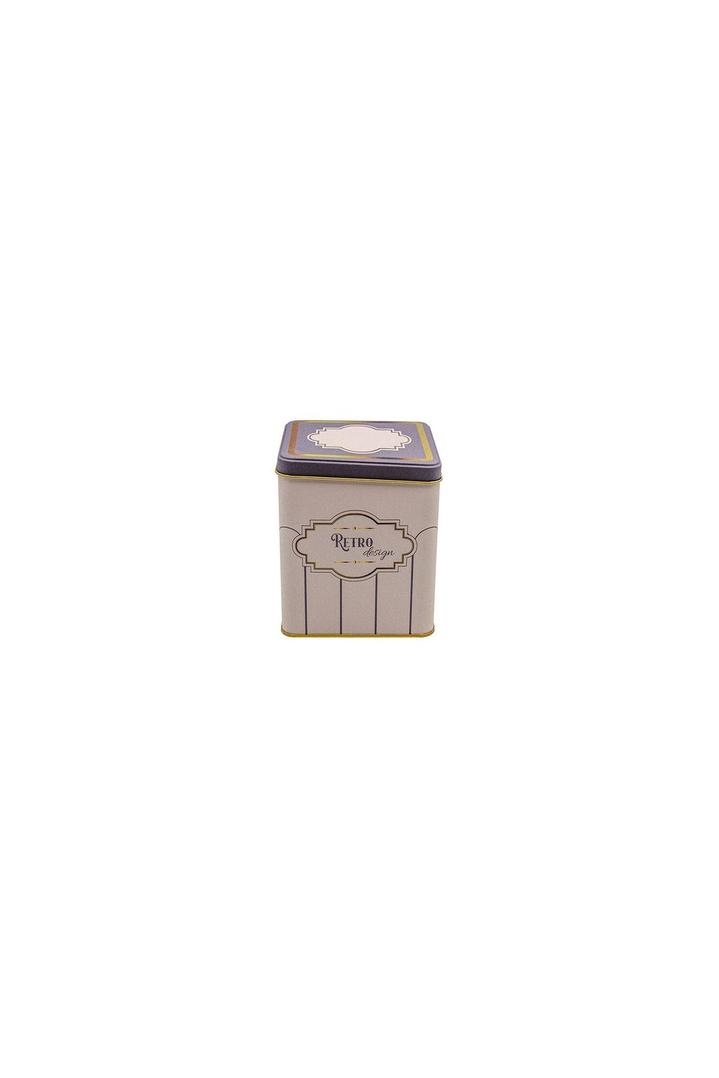 Er024-u6 Retro Desenli Kare Metal Saklama Kabı 12x12 Cm