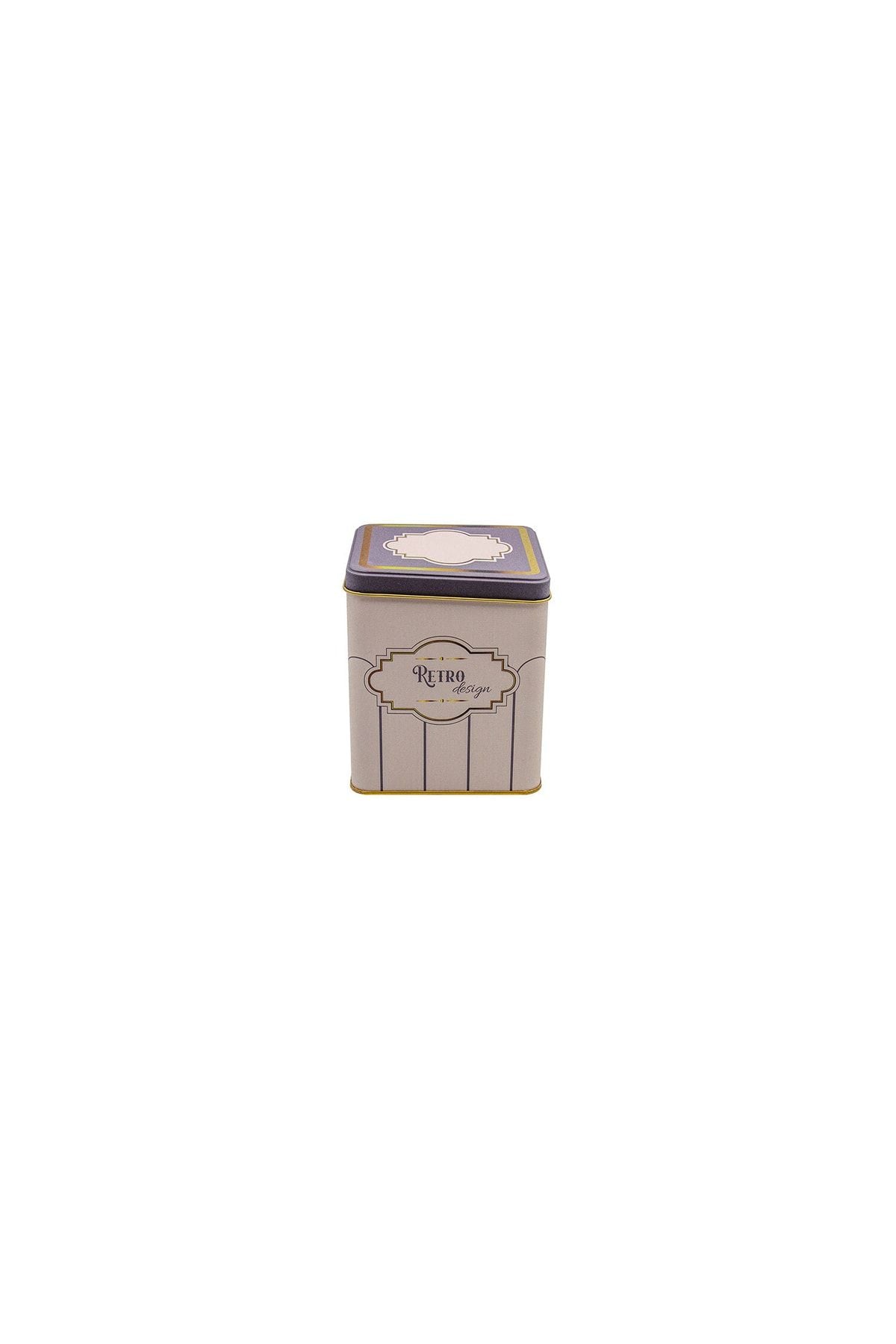 Er024-u6 Retro Desenli Kare Metal Saklama Kabı 12x12 Cm