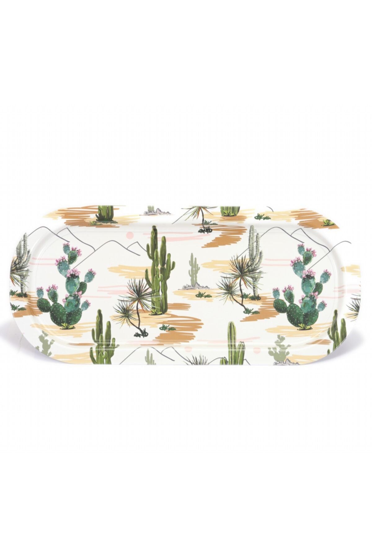 Ef168-10 101_cactus Bread Desenli Oval Tepsi 16x35 Cm