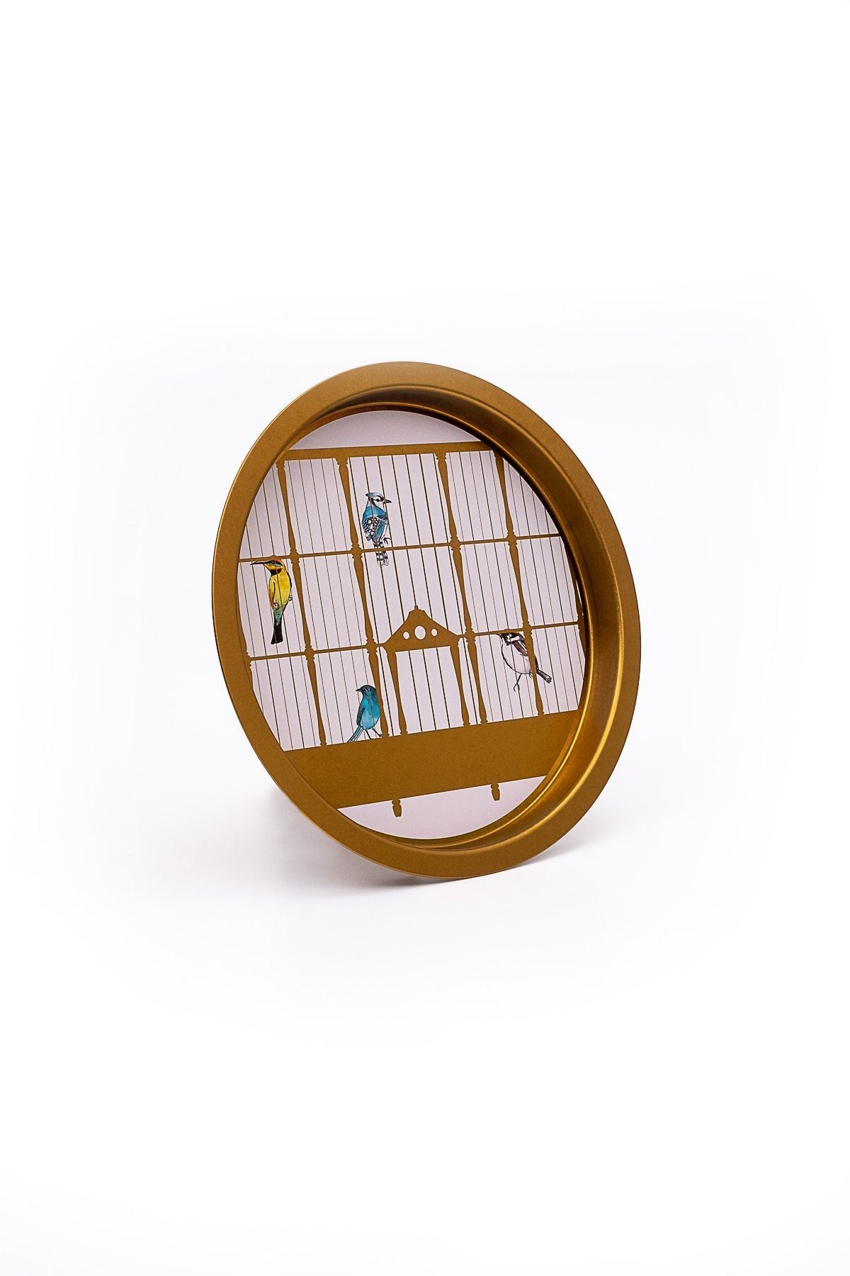 Ee197-t7 Bird Cage Desenli Yuvarlak Tepsi 32 Cm