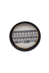 City Desenli Yuvarlak Metal Tepsi - Çay Kahve Tepsisi - Sunum Tepsisi 37 Cm Ee163-t9