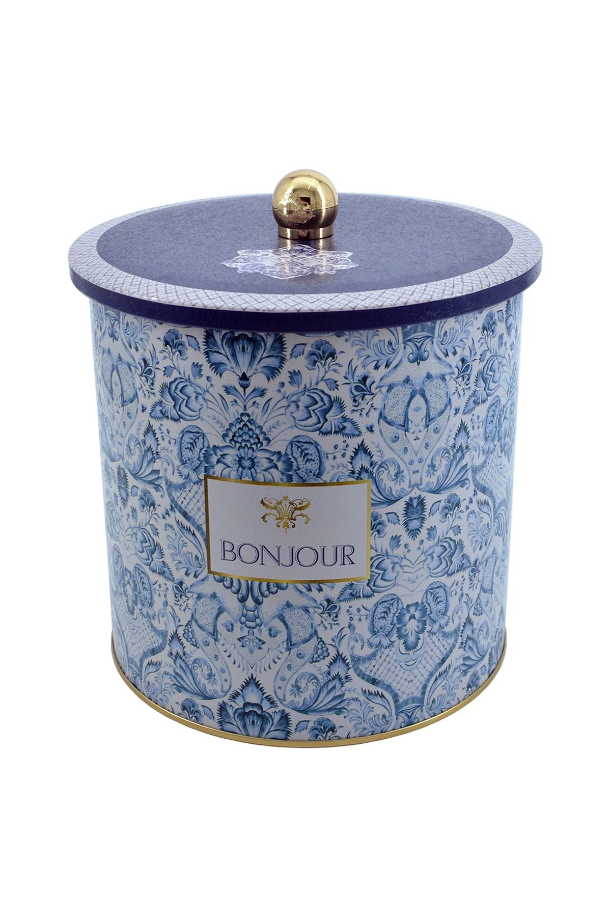 Azulejos Desenli Erzak Saklama Kabı - Metal Saklama Kabı 17,5 Cm X 18 Cm Er147-4h