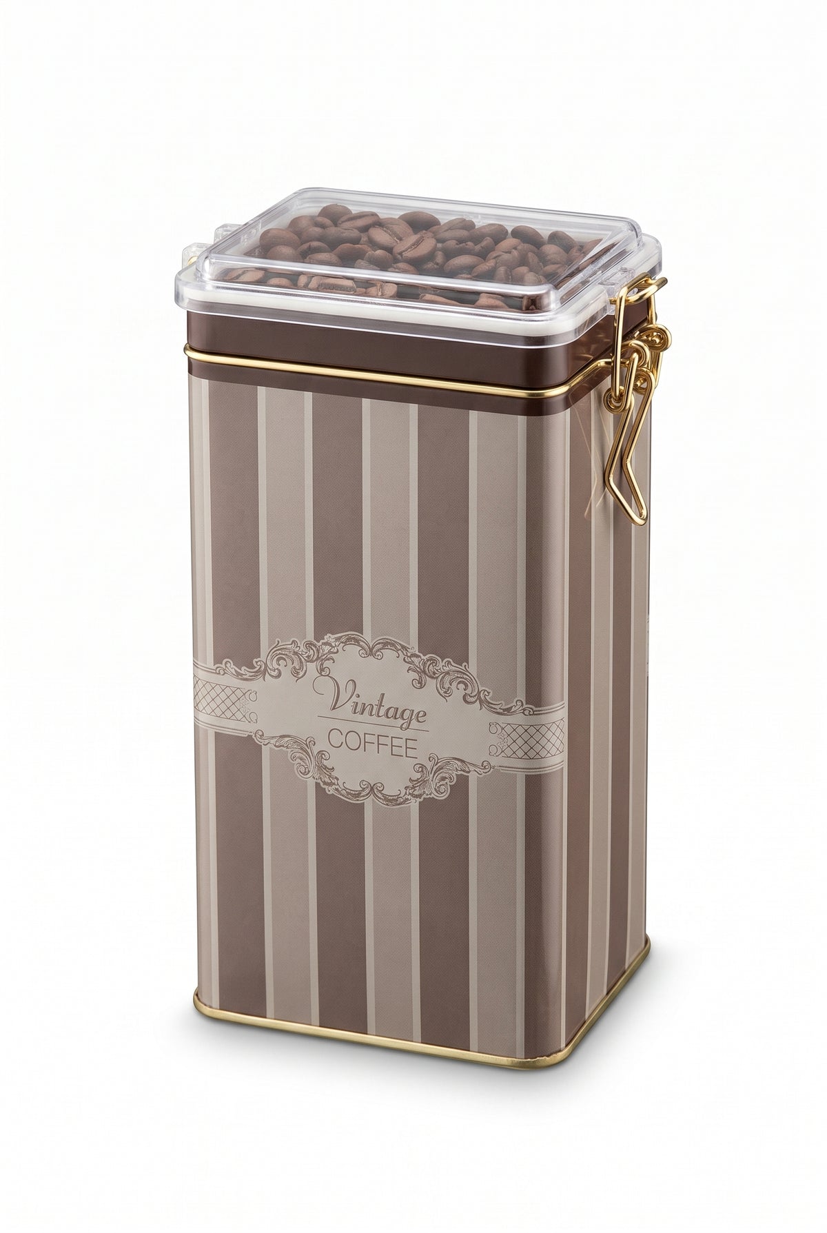 Evle Er053-1f Circus Cream Desenli Dikdörtgen Metal Saklama Kabı 8x10 Cm