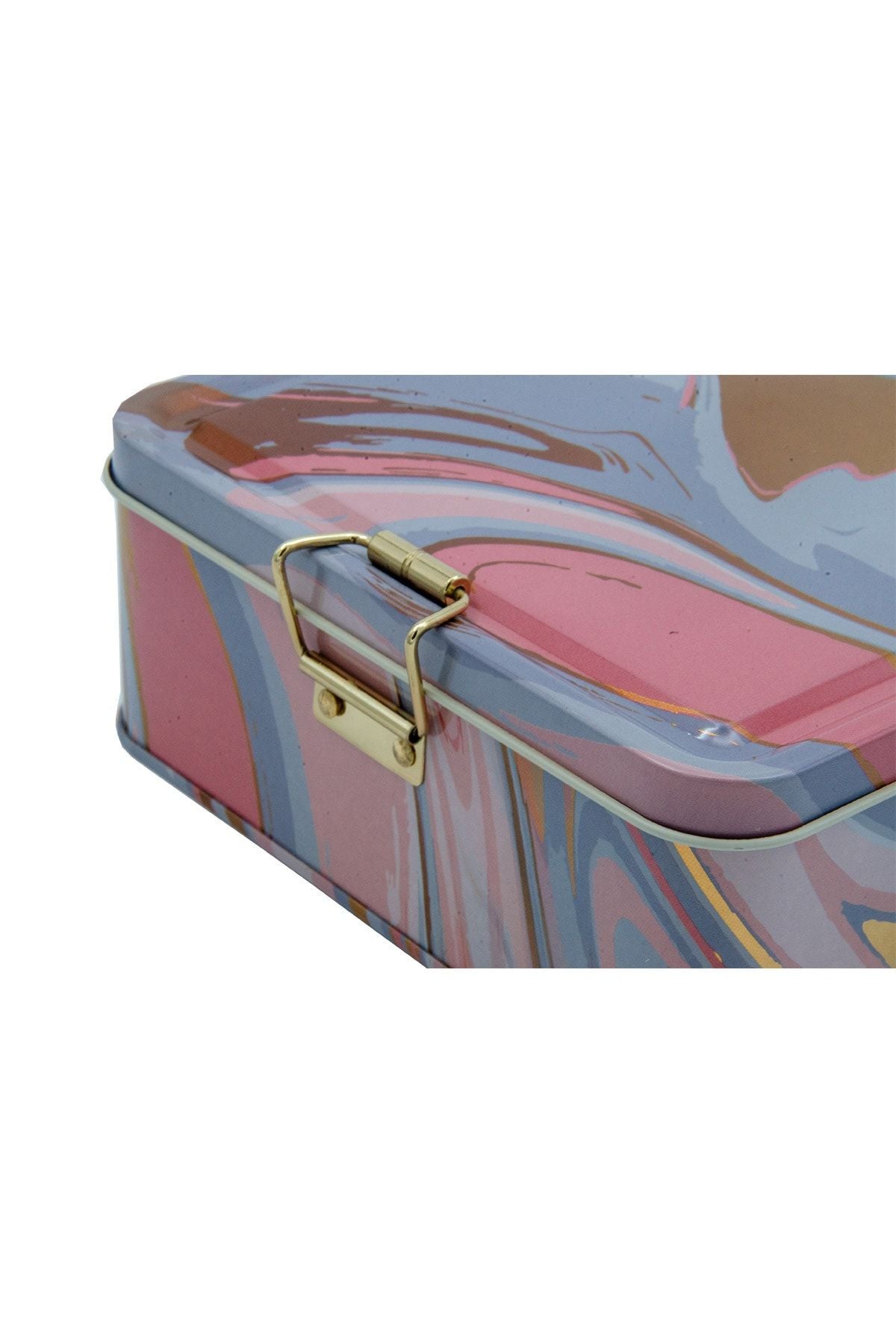 Evle Kare Kutu, 158x158x87 mm, Metal Kilitli Kapak, 1,9 lt, Flat Blue