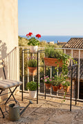 Evle 5 Raflı Metal Saksılık Kademeli Çiçek Standı Balkon Salon Bitki Rafı Siyah 30x94x90 cm