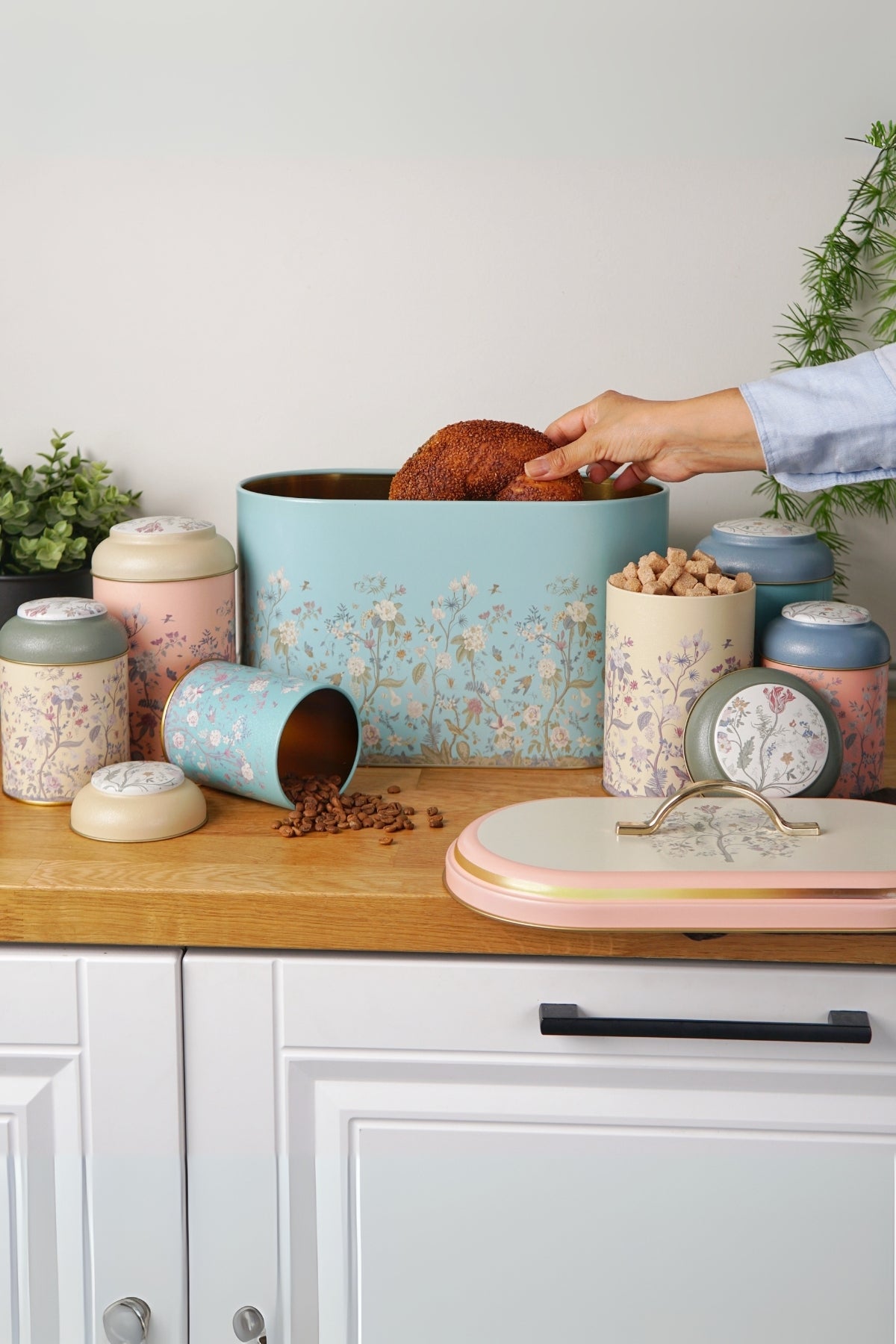 Evle Oval Ekmek Kutusu 7 li Set, Botanica