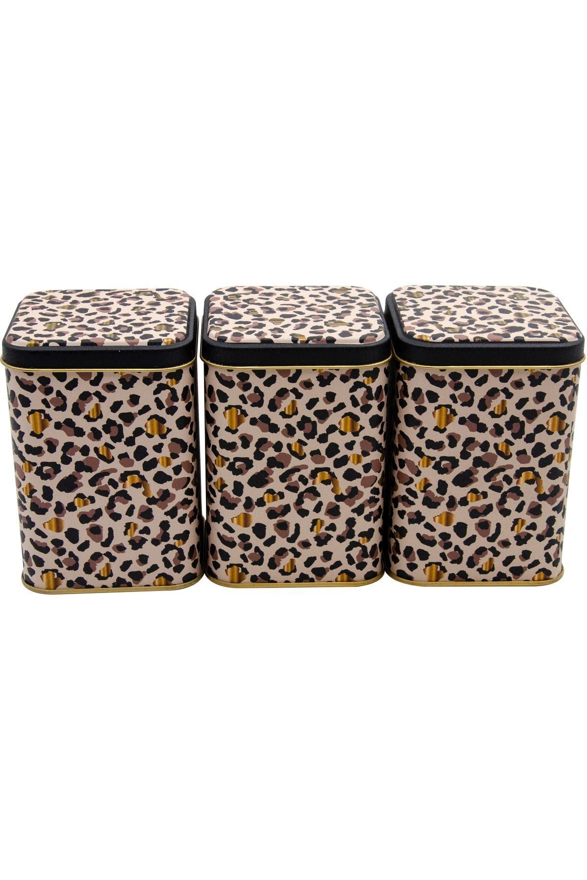 Evle Kare Metal Saklama Kabı 87x87X125, 3 Lü Set, Leo
