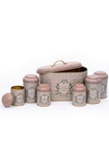 Evle Oval Ekmek Kutusu 7 li Set, Rosy