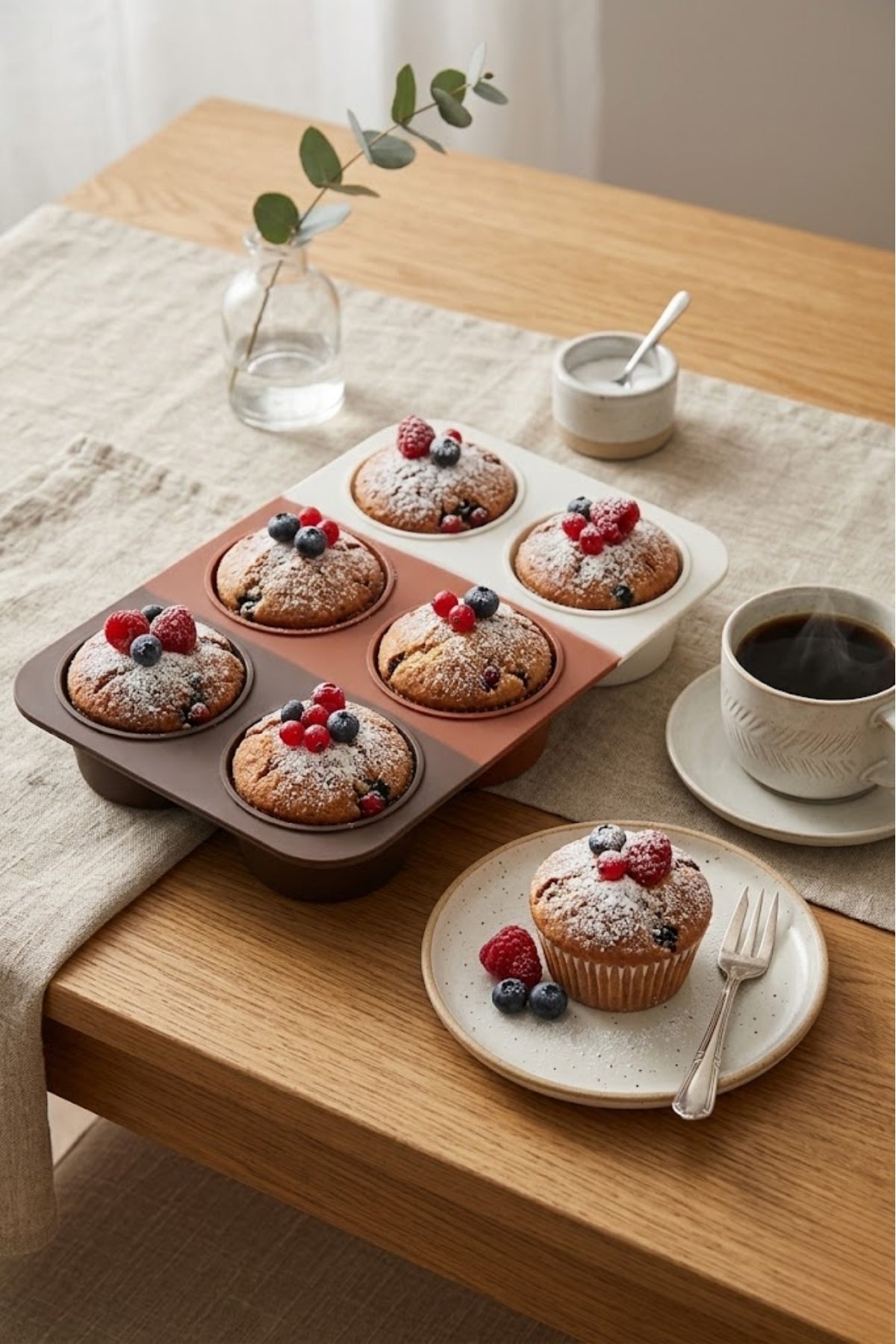 Evle 6'lı Derin Silikon Muffin ve Cupcake Kalıbı