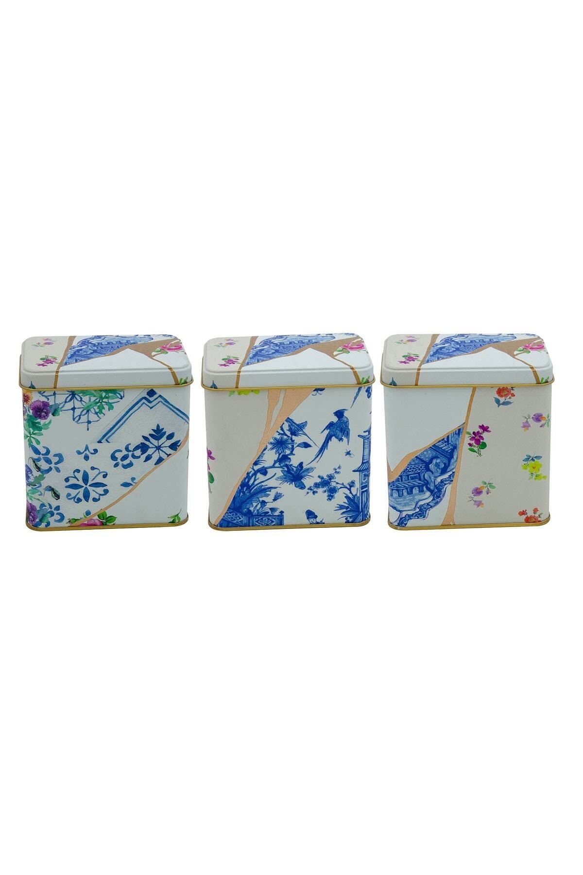 Evle Dikdörtgen Saklama Kabı 80x120 3 lü Set, Kint Sugi