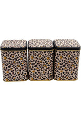 Kare Metal Saklama Kabı 87x87X125, 3 Lü Set, Leo