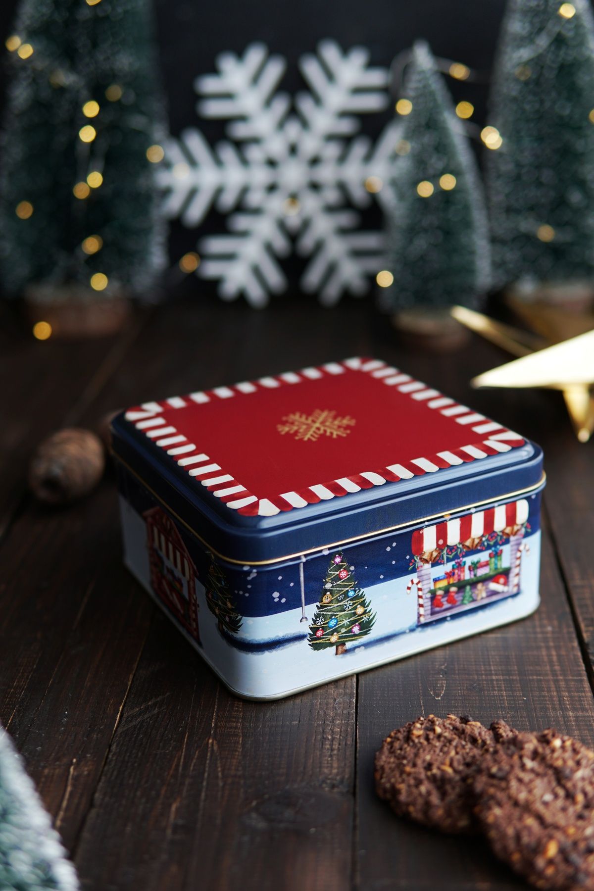 Evle 3 lü Yılbaşı Set, 158x158x80, Ø140x70 mm, Ø315 Tepsi, Tart