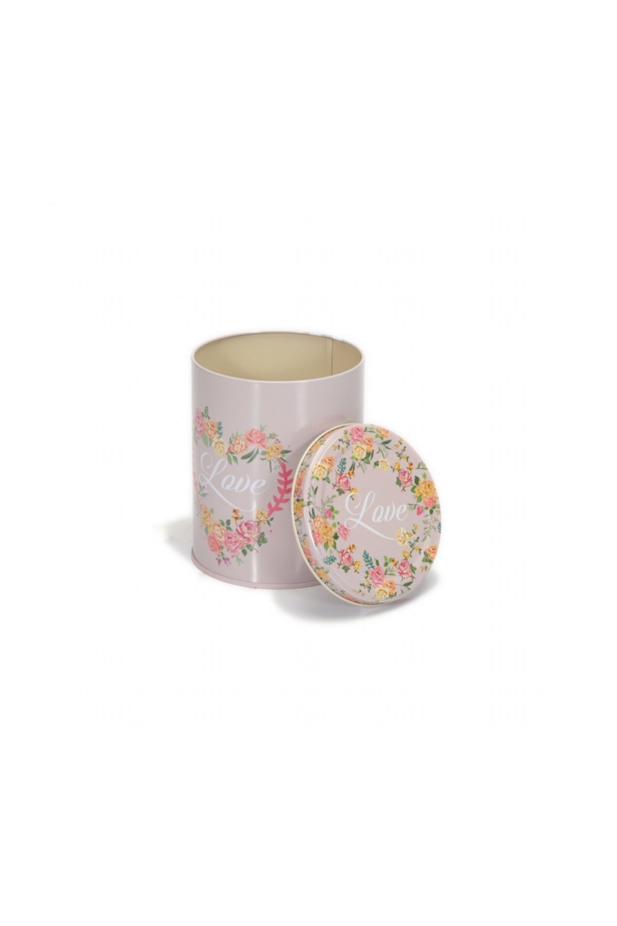 Evle Yuvarlak Kutu, Ø105x130 mm, 1 lt, SN_Vintage Flowers